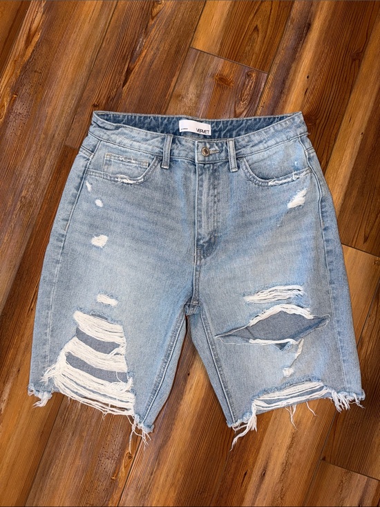 Vervet Pants - Vervet Light Blue Distressed Denim Jean Shorts